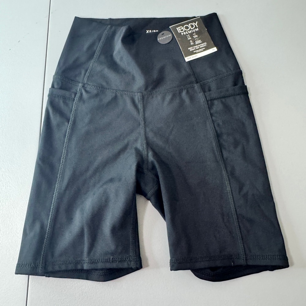 Cotton On Body Premium XS Black Bike Shorts Athletic Pocket Activewear